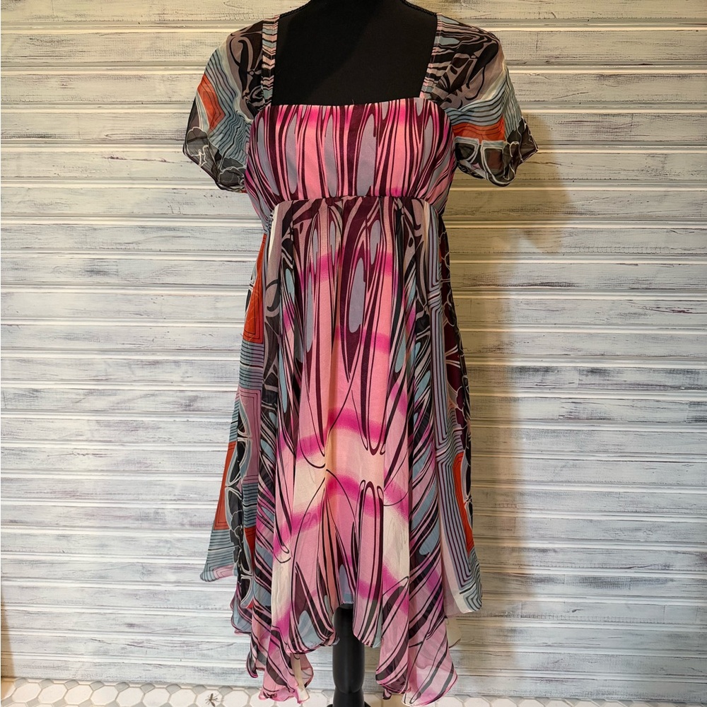 Elegant Multicolor Silk Women's Dress